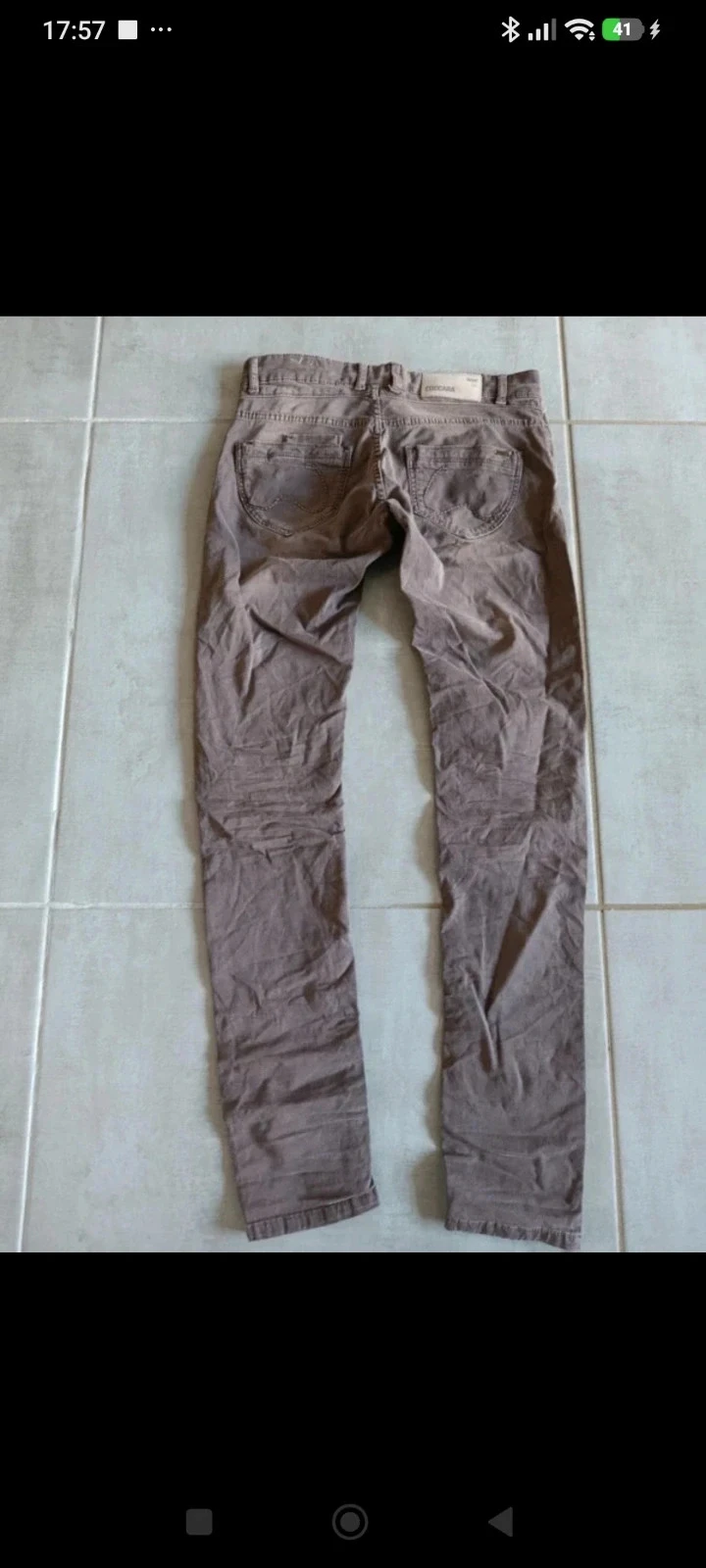 Jeans slim Coccara taupe feminino T28 / T38 algodão elastano novo com etiqueta – photo 7